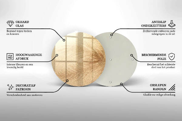 Piatto in vetro per candele con finitura color sabbia