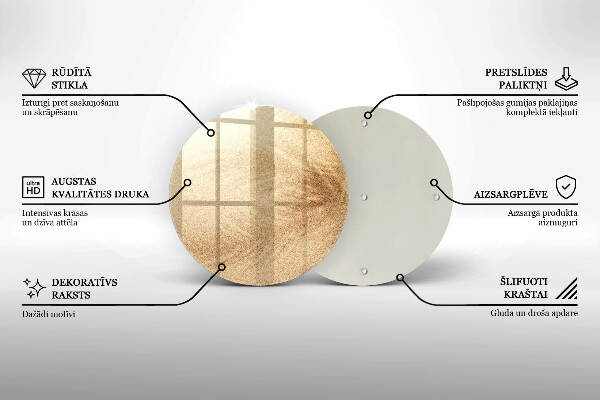 Piatto in vetro per candele con finitura color sabbia