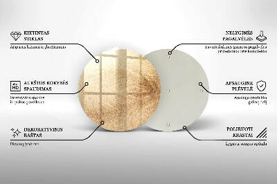 Piatto in vetro per candele con finitura color sabbia