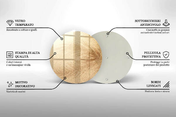 Piatto in vetro per candele con finitura color sabbia