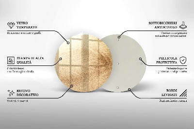 Piatto in vetro per candele con finitura color sabbia