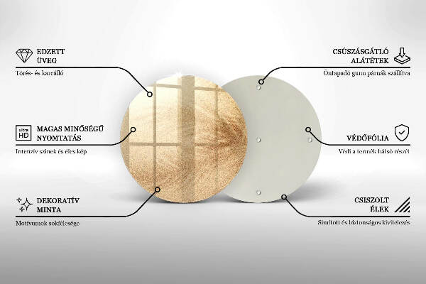 Piatto in vetro per candele con finitura color sabbia