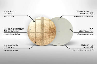 Piatto in vetro per candele con finitura color sabbia