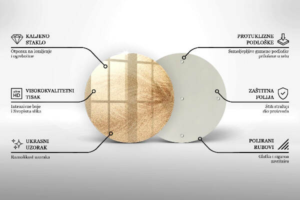 Piatto in vetro per candele con finitura color sabbia