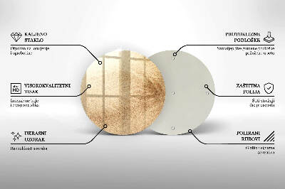 Piatto in vetro per candele con finitura color sabbia