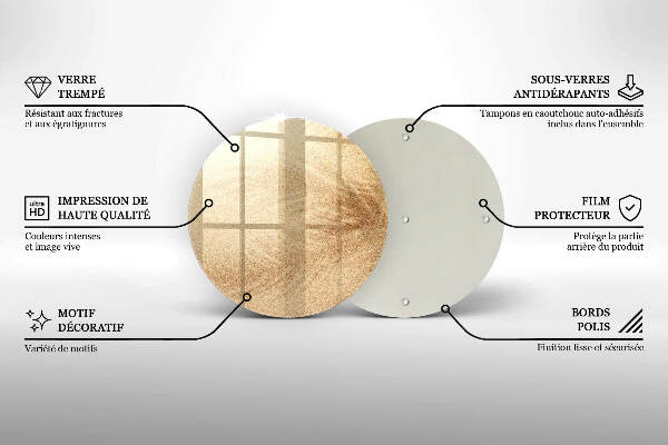 Piatto in vetro per candele con finitura color sabbia