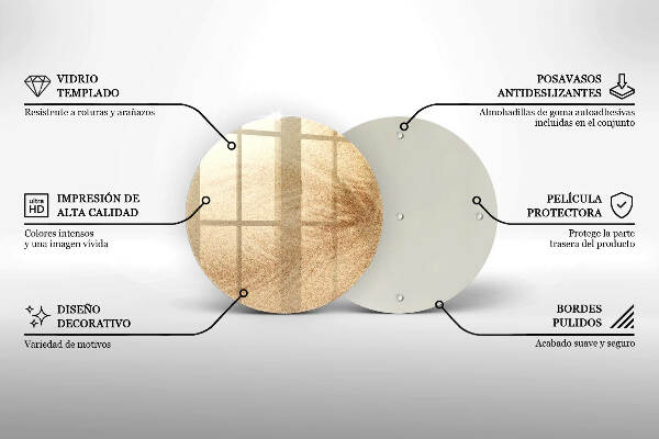 Piatto in vetro per candele con finitura color sabbia