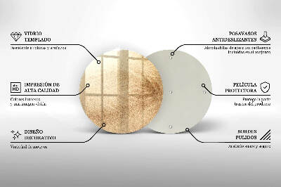 Piatto in vetro per candele con finitura color sabbia