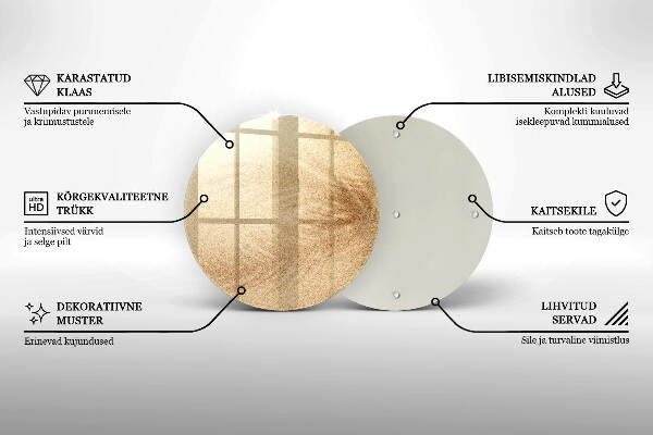 Piatto in vetro per candele con finitura color sabbia
