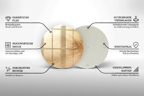 Piatto in vetro per candele con finitura color sabbia