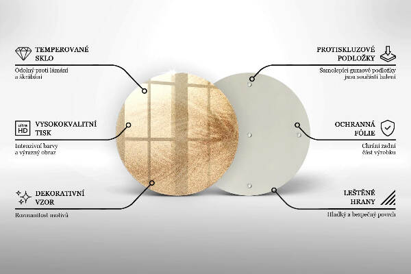 Piatto in vetro per candele con finitura color sabbia