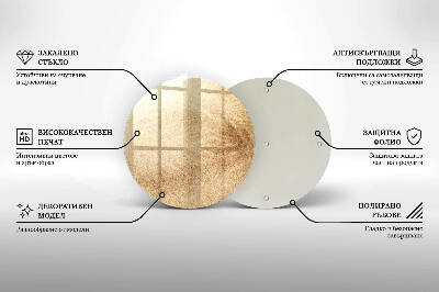 Piatto in vetro per candele con finitura color sabbia