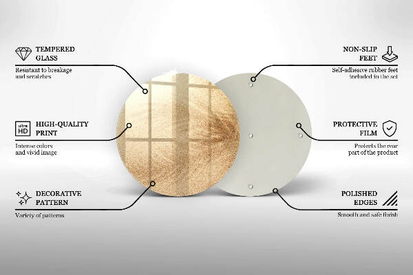 Piatto in vetro per candele con finitura color sabbia
