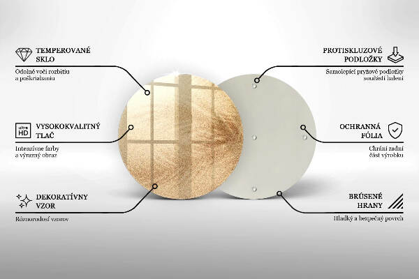 Piatto in vetro per candele con finitura color sabbia