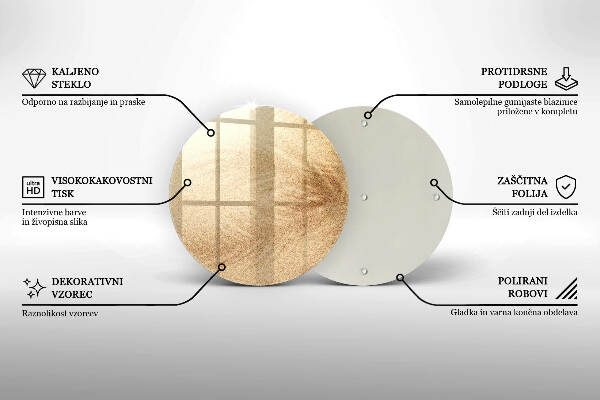 Piatto in vetro per candele con finitura color sabbia