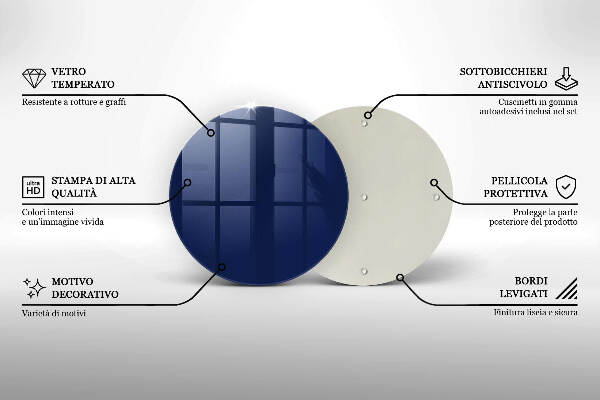 Sottobicchiere in vetro per candele tombali di colore blu