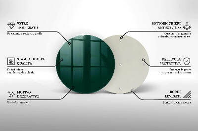 Piatto in vetro per candele di colore verde