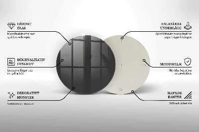 Sottobicchiere in vetro per candele tombali in colore grigio