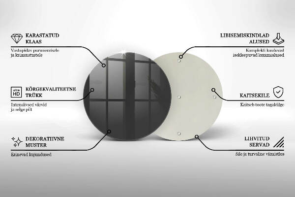 Sottobicchiere in vetro per candele tombali in colore grigio