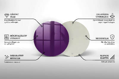 Piatto in vetro per candele viola