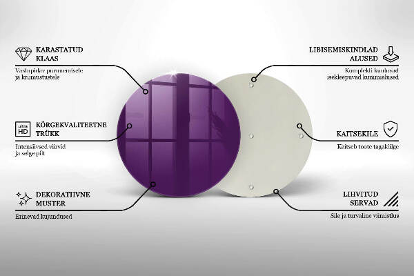 Piatto in vetro per candele viola