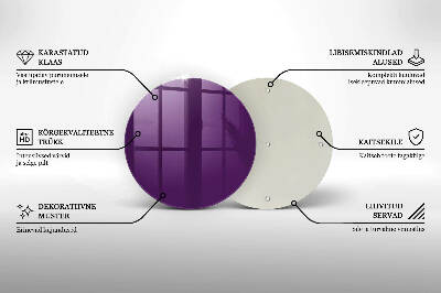 Piatto in vetro per candele viola