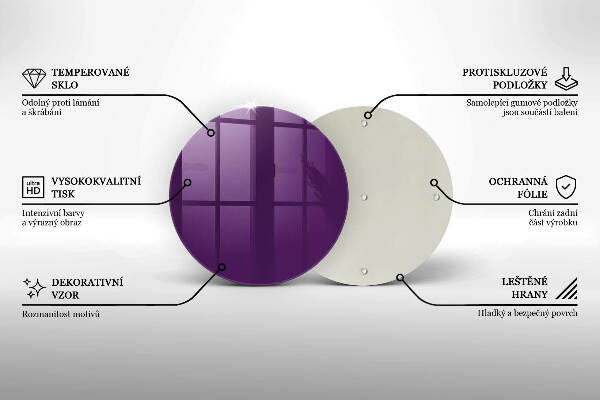 Piatto in vetro per candele viola