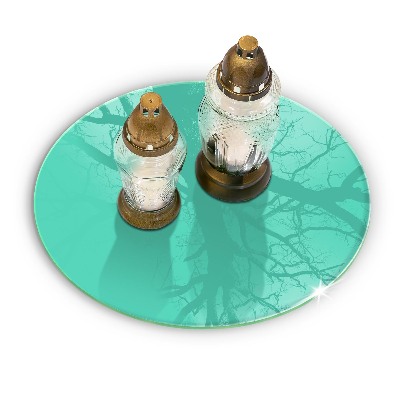 Sottobicchiere in vetro per candele tombali di colore verde