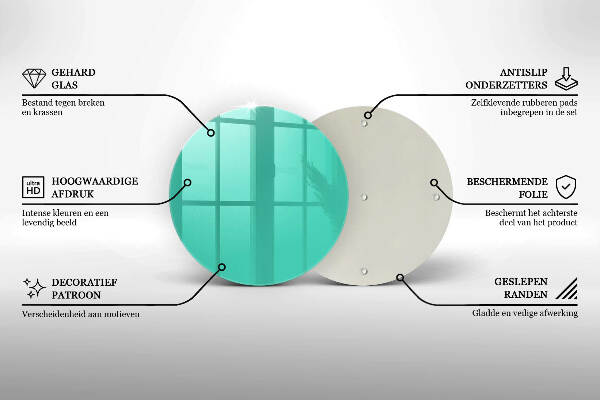 Sottobicchiere in vetro per candele tombali di colore verde