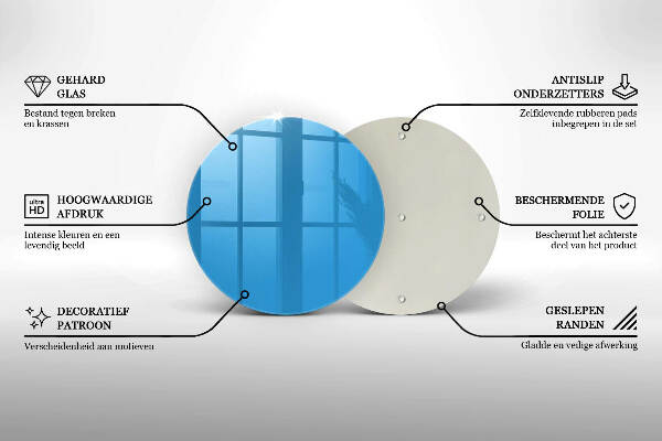 Piatto in vetro per candele di colore blu