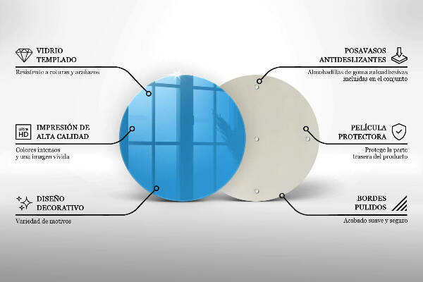 Piatto in vetro per candele di colore blu