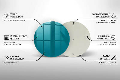 Piatto in vetro per candele di colore turchese