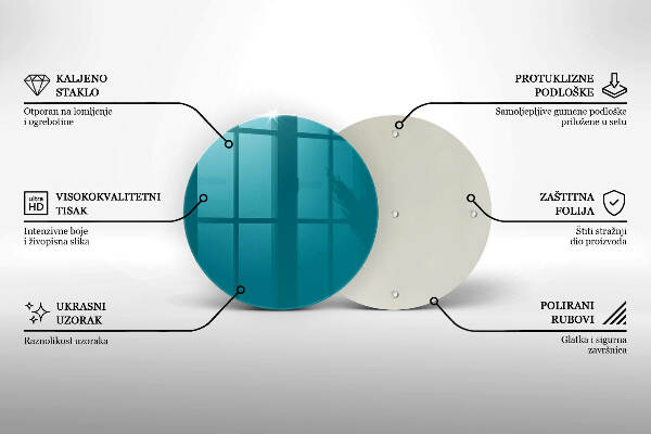 Piatto in vetro per candele di colore turchese