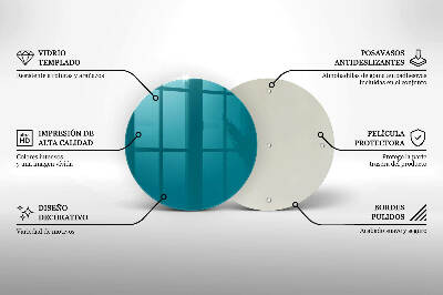 Piatto in vetro per candele di colore turchese