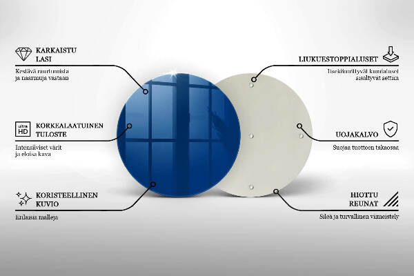 Sottobicchiere in vetro per candele tombali di colore blu