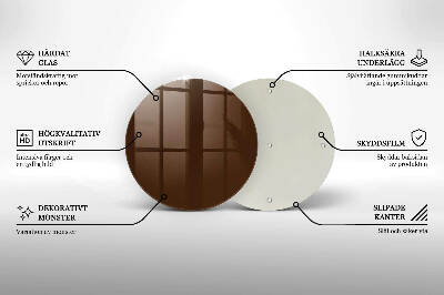 Piatto in vetro per candele di colore marrone