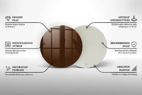 Piatto in vetro per candele di colore marrone