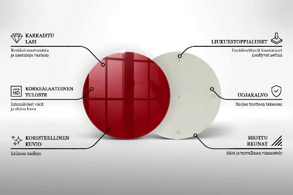 Sottobicchiere in vetro per candele tombali di colore rosso