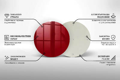 Sottobicchiere in vetro per candele tombali di colore rosso