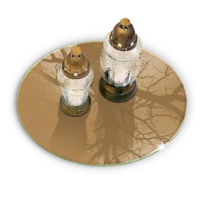 Piatto in vetro per candele di colore beige