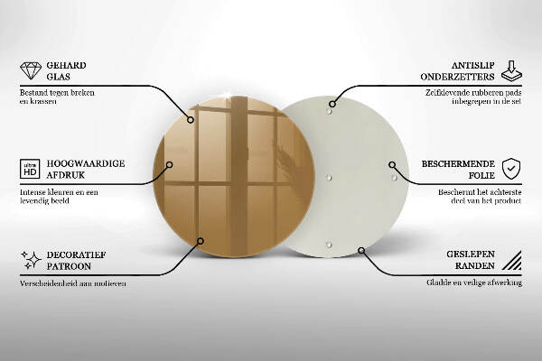 Piatto in vetro per candele di colore beige