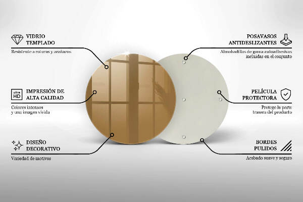 Piatto in vetro per candele di colore beige