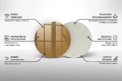 Piatto in vetro per candele di colore beige