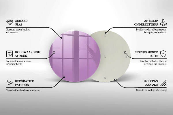 Sottobicchiere in vetro per candele tombali di colore viola