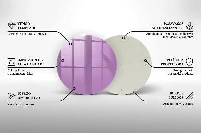 Sottobicchiere in vetro per candele tombali di colore viola