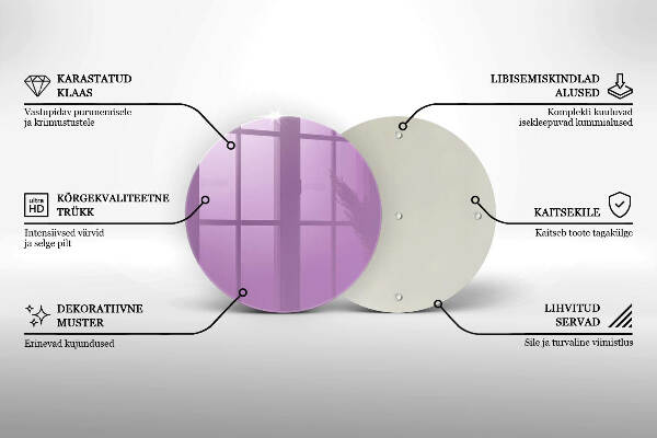 Sottobicchiere in vetro per candele tombali di colore viola