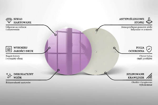 Sottobicchiere in vetro per candele tombali di colore viola