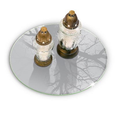 Piatto in vetro per candele di colore grigio