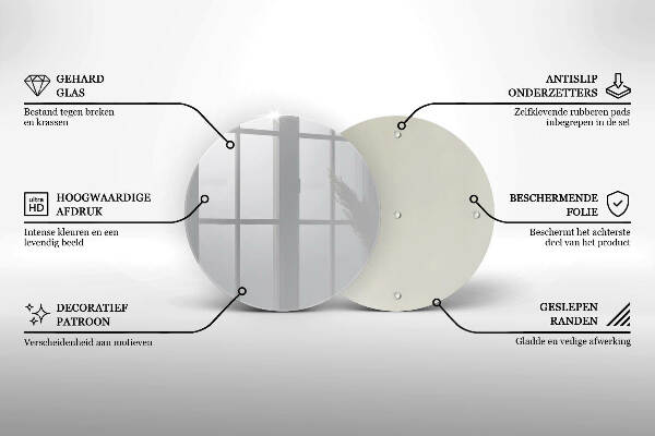 Piatto in vetro per candele di colore grigio