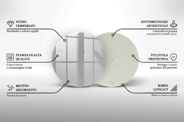 Piatto in vetro per candele di colore grigio